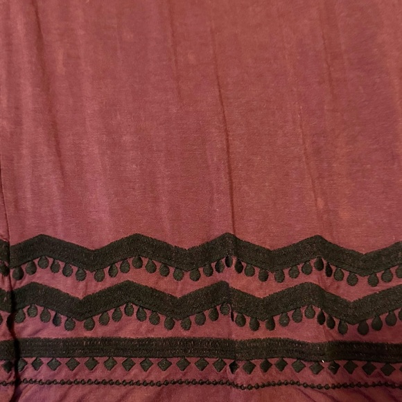 POL Palazzo Pants Burgundy with Black Embroidered Hem – Size Small NWT - Picture 2 of 6